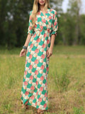 Boho Chic Waisted Maxi Dress