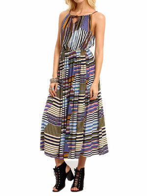 Think It Out Halter Bohemian Dress - FIREVOGUE