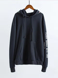 Black Embroidered Hooded Sweatshirt - FIREVOGUE