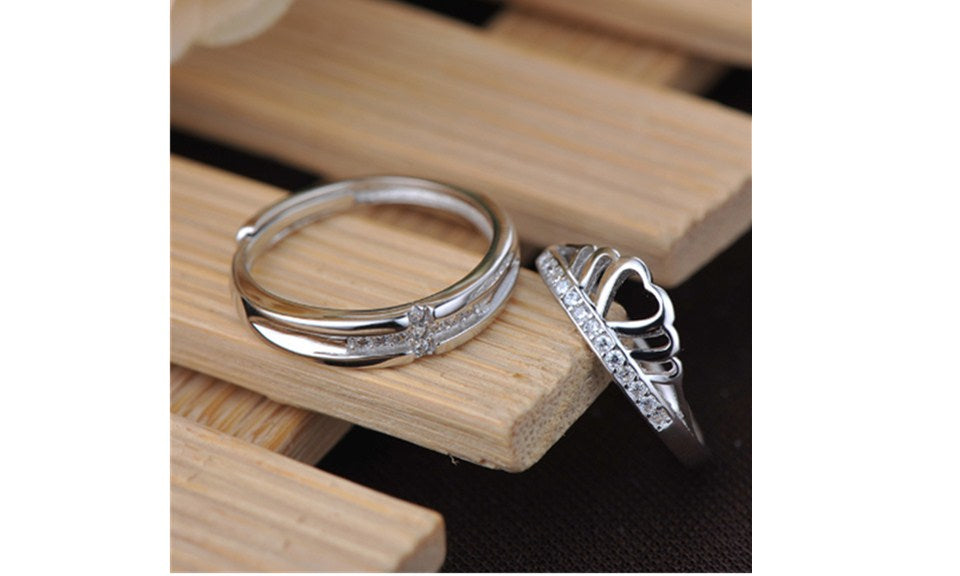 Charm His Queen And Her King Titanium Steel Rings Lovers Couple Ring  Anniversary | eBay