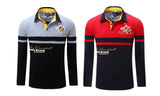 Men's Color Collision Long-sleeved Polo Shirt - WealFeel