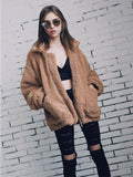 Womens Casual Solid Color Zipper Loose Jacket Coat Outwear