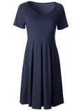 V-neck Casual dress with short sleeves - WealFeel