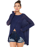 Wasn't Me Slit Irregular Top - FIREVOGUE