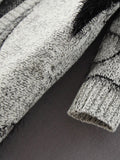 Longline Oversize Knit Cardigan with Back Girl Pattern - FIREVOGUE