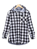Plaid to the Bone Button-Up Hooded Outerwear - FIREVOGUE