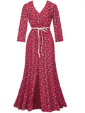 Split Ways Vintage Maxi Printed Dress
