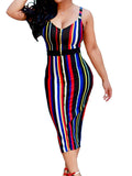 Ahead of the Curve Striped Ribbed Dress
