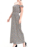 Off-the-shoulder Printed Maxi Dress