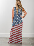 USA Flag Print Maxi Dress - WealFeel