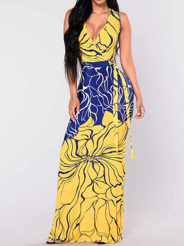 Put Me Out Plunging Printed Dress