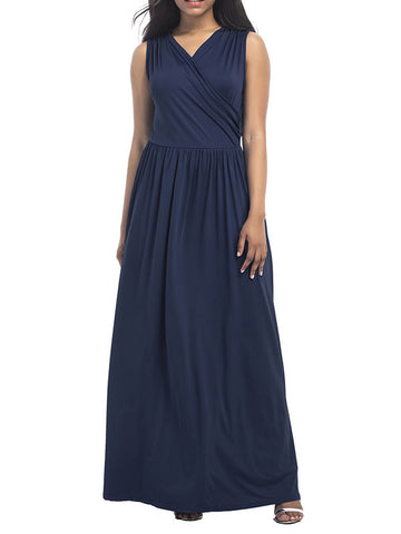 Pure and Easy Sleeveless V-neck Maxi Dress