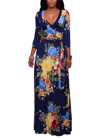 Flower Up Plunging Maxi Dress