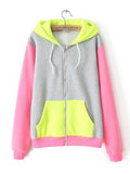 Multi-colored Zip Hooded Sweatshirt - FIREVOGUE