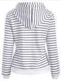 Plus Velvet Thick Striped Hooded Sweater - FIREVOGUE