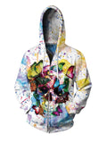 Butterfly Flutters Lightly Colored Skull Couples Hoodie