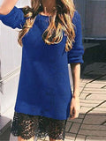 Solid Color Crochet Lace Dress - FIREVOGUE