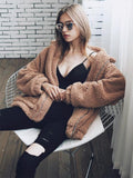 Womens Casual Solid Color Zipper Loose Jacket Coat Outwear