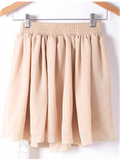 WealFeel Solid color High-waisted Double-layer Chiffon Skirt - WealFeel