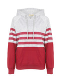Red Striped Grey Hooded Sweatshirt - FIREVOGUE