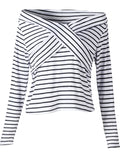 On the Line Striped Off-the-Shoulder Top