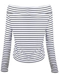 On the Line Striped Off-the-Shoulder Top