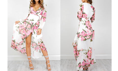Rose Garden Floral Maxi Dress - FIREVOGUE