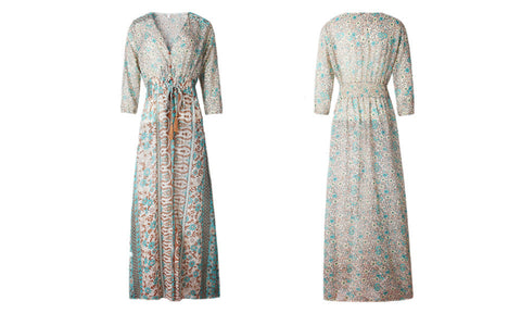 Garden Gathering Floral Maxi Dress - FIREVOGUE