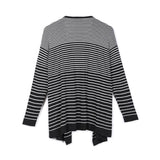 Womens Causal Stripe Front Open Sweater Cardigan Blouse