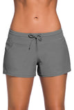 Lace Up Front Women's Casual Square Leg Swimming Shorts