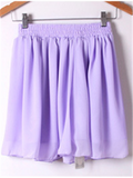 WealFeel Solid color High-waisted Double-layer Chiffon Skirt - WealFeel