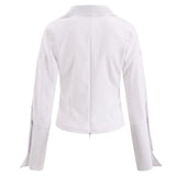 Women's Long-sleeved Casual Shirt Solid Color Deep V-neck Top