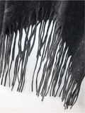 Black Grey Sleeveless Tassel Dress - WealFeel