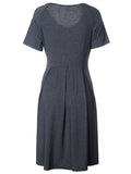 V-neck Casual dress with short sleeves - WealFeel