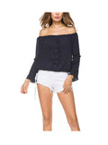Break The Silence Lace up Front Blouse