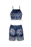 Vintage Tassel Crop Top&Shorts Matching Sets - FIREVOGUE