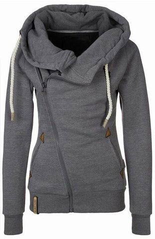Hooded Side Zipper Sweatshirt - FIREVOGUE