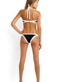 Black White Strapless Bandeau Bikini Sets - FIREVOGUE
