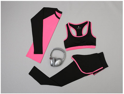 Three-piece Set Women's Long Sleeve Gym Outfit