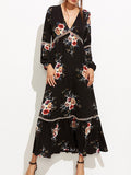 Deeper and Deeper Plunging Floral Dress