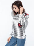 Striped Long Sleeve T-Shirt With Elbow Patch - WealFeel