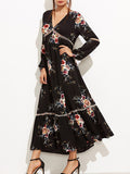 Deeper and Deeper Plunging Floral Dress