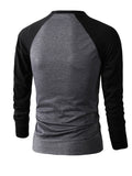 Men‘s Fight color Long Sleeve Causal T-shirts