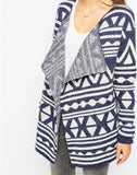 Blue Line Open Front Cardigan - FIREVOGUE