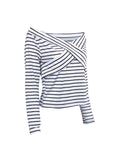 On the Line Striped Off-the-Shoulder Top