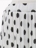 WealFeel Chiffon Dots High-waisted Pleated A-line Skirt - WealFeel