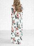 Long Sleeve Retro Floral Dress - WealFeel