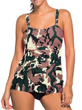 Solid Color Tank Top Swimsuit Set