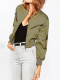 Women Slim Zipper Decorated Short Jacket