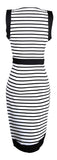 Stripe of Girl Asymmetric Dress - FIREVOGUE